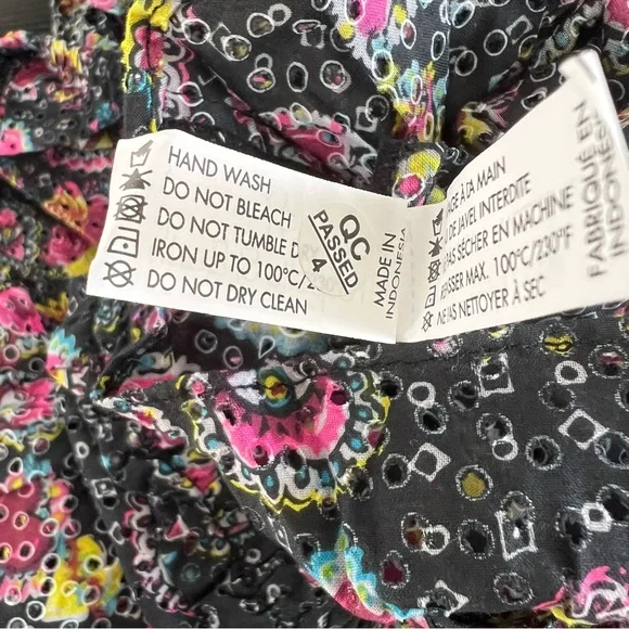 Poupette St Barth Kaia Heart One Shoulder Mini Dress in Black Multi NWT - Picture 9 of 10
